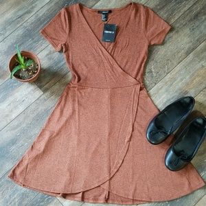 Forever 21 Faux Wrap Skater Dress Sz S NWT